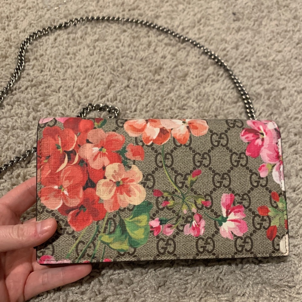 Gucci Blooms Crossbody Wallet Chain Shoulder Bag